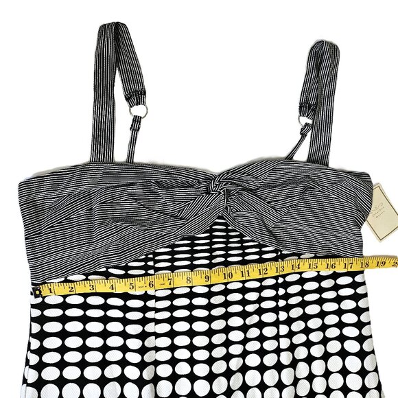 NWT JONATHAN MARTIN Black & White Sleeveless Knee Length Dress Size 16 - Picture 6 of 10